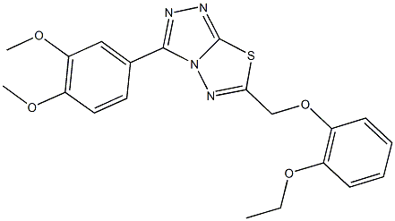 3-(3,4-dimethoxyphenyl)-6-[(2-ethoxyphenoxy)methyl][1,2,4]triazolo[3,4-b][1,3,4]thiadiazole Struktur