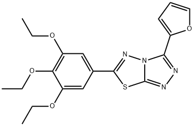 3-(2-furyl)-6-(3,4,5-triethoxyphenyl)[1,2,4]triazolo[3,4-b][1,3,4]thiadiazole Struktur