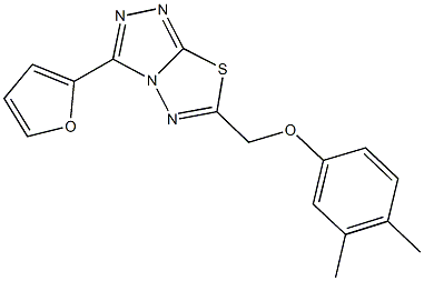 3,4-dimethylphenyl [3-(2-furyl)[1,2,4]triazolo[3,4-b][1,3,4]thiadiazol-6-yl]methyl ether Struktur