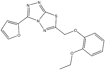 6-[(2-ethoxyphenoxy)methyl]-3-(2-furyl)[1,2,4]triazolo[3,4-b][1,3,4]thiadiazole Struktur