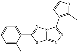 3-(2-methyl-3-furyl)-6-(2-methylphenyl)[1,2,4]triazolo[3,4-b][1,3,4]thiadiazole Struktur