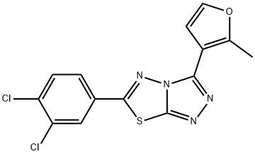 6-(3,4-dichlorophenyl)-3-(2-methyl-3-furyl)[1,2,4]triazolo[3,4-b][1,3,4]thiadiazole Struktur