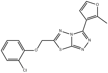 6-[(2-chlorophenoxy)methyl]-3-(2-methyl-3-furyl)[1,2,4]triazolo[3,4-b][1,3,4]thiadiazole Struktur