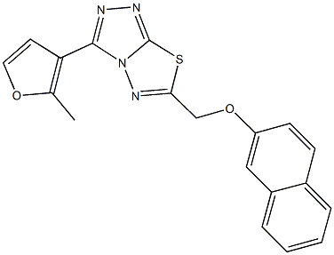 [3-(2-methyl-3-furyl)[1,2,4]triazolo[3,4-b][1,3,4]thiadiazol-6-yl]methyl 2-naphthyl ether Struktur