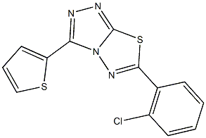 6-(2-chlorophenyl)-3-(2-thienyl)[1,2,4]triazolo[3,4-b][1,3,4]thiadiazole Struktur