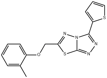 6-[(2-methylphenoxy)methyl]-3-(2-thienyl)[1,2,4]triazolo[3,4-b][1,3,4]thiadiazole Struktur