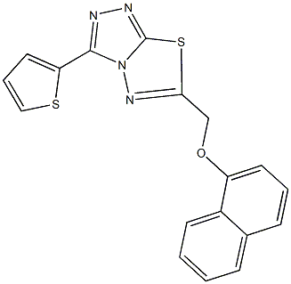 6-[(1-naphthyloxy)methyl]-3-(2-thienyl)[1,2,4]triazolo[3,4-b][1,3,4]thiadiazole Struktur