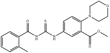 methyl 5-({[(2-methylbenzoyl)amino]carbothioyl}amino)-2-(4-morpholinyl)benzoate Struktur