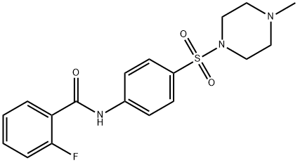 2-fluoro-N-{4-[(4-methyl-1-piperazinyl)sulfonyl]phenyl}benzamide Struktur