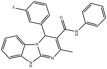 4-(3-fluorophenyl)-2-methyl-N-phenyl-1,4-dihydropyrimido[1,2-a]benzimidazole-3-carboxamide Struktur