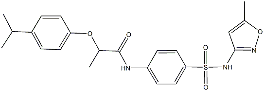 2-(4-isopropylphenoxy)-N-(4-{[(5-methyl-3-isoxazolyl)amino]sulfonyl}phenyl)propanamide Struktur