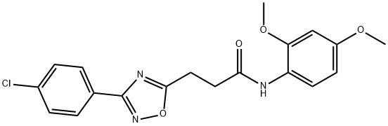 3-[3-(4-chlorophenyl)-1,2,4-oxadiazol-5-yl]-N-(2,4-dimethoxyphenyl)propanamide Struktur