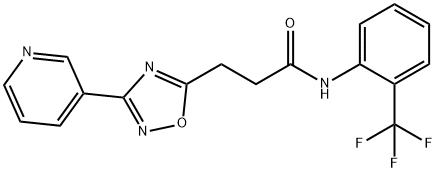 3-[3-(3-pyridinyl)-1,2,4-oxadiazol-5-yl]-N-[2-(trifluoromethyl)phenyl]propanamide Struktur