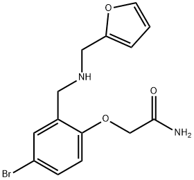 2-(4-bromo-2-{[(2-furylmethyl)amino]methyl}phenoxy)acetamide Struktur