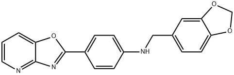 N-(1,3-benzodioxol-5-ylmethyl)-N-(4-[1,3]oxazolo[4,5-b]pyridin-2-ylphenyl)amine Struktur