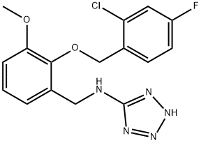 N-{2-[(2-chloro-4-fluorobenzyl)oxy]-3-methoxybenzyl}-N-(2H-tetraazol-5-yl)amine Struktur