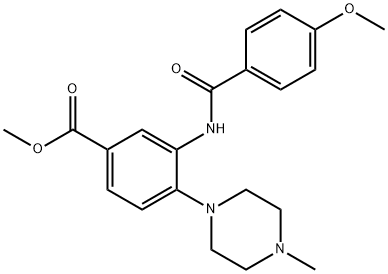 methyl 3-[(4-methoxybenzoyl)amino]-4-(4-methyl-1-piperazinyl)benzoate Struktur