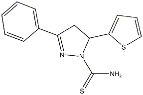 3-phenyl-5-(2-thienyl)-4,5-dihydro-1H-pyrazole-1-carbothioamide Struktur