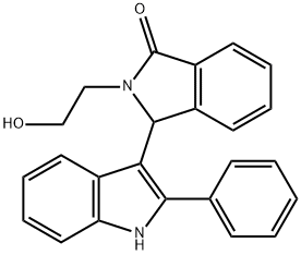 2-(2-hydroxyethyl)-3-(2-phenyl-1H-indol-3-yl)-1-isoindolinone Struktur