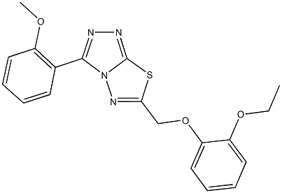 6-[(2-ethoxyphenoxy)methyl]-3-(2-methoxyphenyl)[1,2,4]triazolo[3,4-b][1,3,4]thiadiazole Struktur