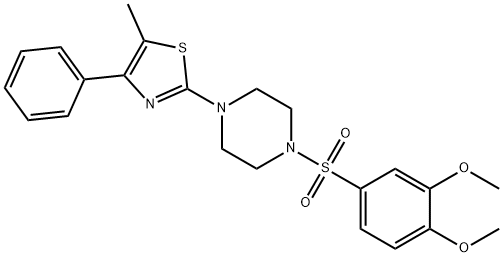 1-[(3,4-dimethoxyphenyl)sulfonyl]-4-(5-methyl-4-phenyl-1,3-thiazol-2-yl)piperazine Struktur