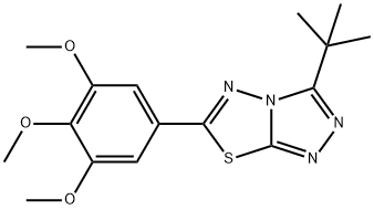 3-tert-butyl-6-(3,4,5-trimethoxyphenyl)[1,2,4]triazolo[3,4-b][1,3,4]thiadiazole Struktur