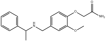 2-(2-methoxy-4-{[(1-phenylethyl)amino]methyl}phenoxy)acetamide Struktur