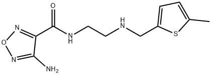 4-amino-N-(2-{[(5-methyl-2-thienyl)methyl]amino}ethyl)-1,2,5-oxadiazole-3-carboxamide Struktur