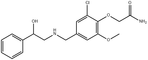 2-(2-chloro-4-{[(2-hydroxy-2-phenylethyl)amino]methyl}-6-methoxyphenoxy)acetamide Struktur