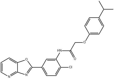 N-(2-chloro-5-[1,3]oxazolo[4,5-b]pyridin-2-ylphenyl)-2-(4-isopropylphenoxy)acetamide Struktur