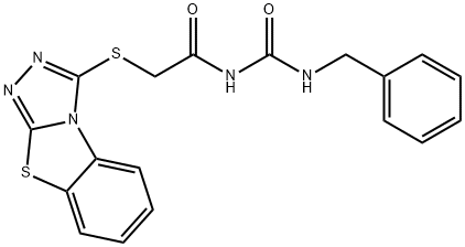 N-benzyl-N'-[([1,2,4]triazolo[3,4-b][1,3]benzothiazol-3-ylsulfanyl)acetyl]urea Struktur