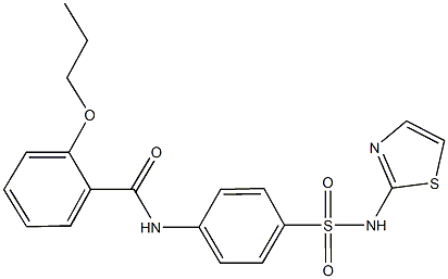 2-propoxy-N-{4-[(1,3-thiazol-2-ylamino)sulfonyl]phenyl}benzamide Struktur