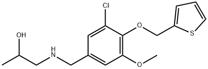 1-{[3-chloro-5-methoxy-4-(2-thienylmethoxy)benzyl]amino}-2-propanol Struktur