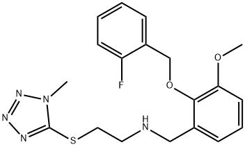 N-{2-[(2-fluorobenzyl)oxy]-3-methoxybenzyl}-N-{2-[(1-methyl-1H-tetraazol-5-yl)sulfanyl]ethyl}amine Struktur