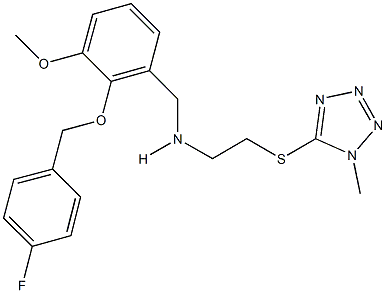 N-{2-[(4-fluorobenzyl)oxy]-3-methoxybenzyl}-N-{2-[(1-methyl-1H-tetraazol-5-yl)sulfanyl]ethyl}amine Struktur