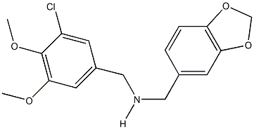 N-(1,3-benzodioxol-5-ylmethyl)-N-(3-chloro-4,5-dimethoxybenzyl)amine Struktur