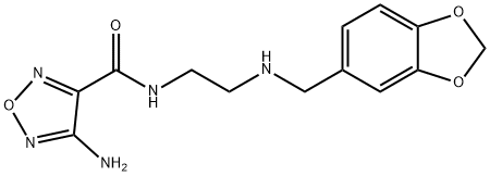 4-amino-N-{2-[(1,3-benzodioxol-5-ylmethyl)amino]ethyl}-1,2,5-oxadiazole-3-carboxamide Struktur