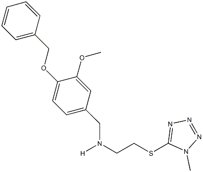 N-[4-(benzyloxy)-3-methoxybenzyl]-N-{2-[(1-methyl-1H-tetraazol-5-yl)sulfanyl]ethyl}amine Struktur