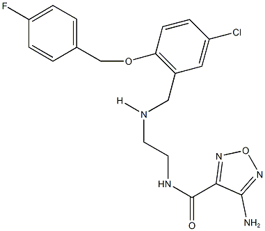 4-amino-N-[2-({5-chloro-2-[(4-fluorobenzyl)oxy]benzyl}amino)ethyl]-1,2,5-oxadiazole-3-carboxamide Struktur