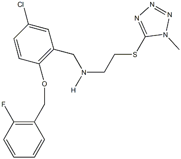 N-{5-chloro-2-[(2-fluorobenzyl)oxy]benzyl}-N-{2-[(1-methyl-1H-tetraazol-5-yl)sulfanyl]ethyl}amine Struktur