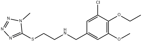 N-(3-chloro-4-ethoxy-5-methoxybenzyl)-N-{2-[(1-methyl-1H-tetraazol-5-yl)sulfanyl]ethyl}amine Struktur