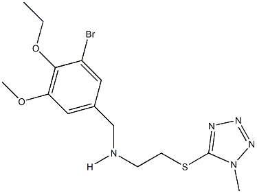 N-(3-bromo-4-ethoxy-5-methoxybenzyl)-N-{2-[(1-methyl-1H-tetraazol-5-yl)sulfanyl]ethyl}amine Struktur