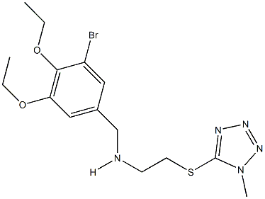 N-(3-bromo-4,5-diethoxybenzyl)-N-{2-[(1-methyl-1H-tetraazol-5-yl)sulfanyl]ethyl}amine Struktur