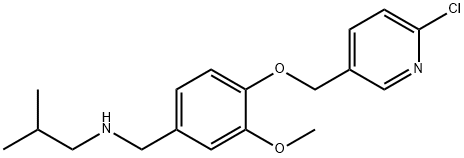 N-{4-[(6-chloro-3-pyridinyl)methoxy]-3-methoxybenzyl}-N-isobutylamine Struktur