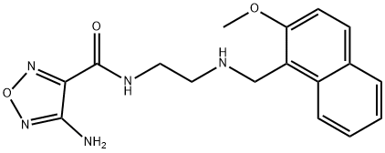 4-amino-N-(2-{[(2-methoxy-1-naphthyl)methyl]amino}ethyl)-1,2,5-oxadiazole-3-carboxamide Struktur