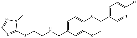 N-{4-[(6-chloro-3-pyridinyl)methoxy]-3-methoxybenzyl}-N-{2-[(1-methyl-1H-tetraazol-5-yl)sulfanyl]ethyl}amine Struktur