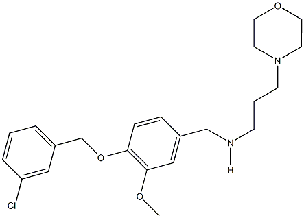 N-{4-[(3-chlorobenzyl)oxy]-3-methoxybenzyl}-N-[3-(4-morpholinyl)propyl]amine Struktur