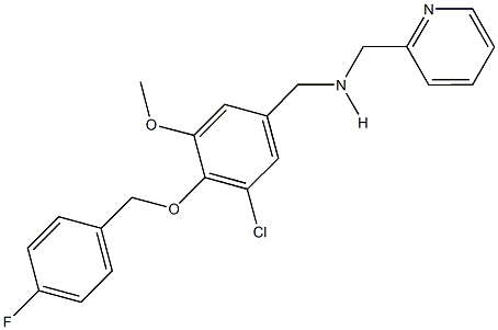 N-{3-chloro-4-[(4-fluorobenzyl)oxy]-5-methoxybenzyl}-N-(2-pyridinylmethyl)amine Struktur