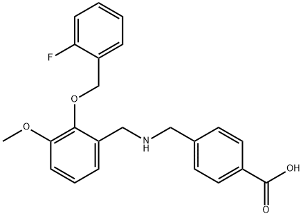 4-[({2-[(2-fluorobenzyl)oxy]-3-methoxybenzyl}amino)methyl]benzoic acid Struktur