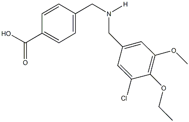 4-{[(3-chloro-4-ethoxy-5-methoxybenzyl)amino]methyl}benzoic acid Struktur